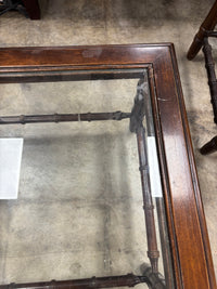 Vintage Coffee Table with Faux Bamboo and Dark Wood Frame