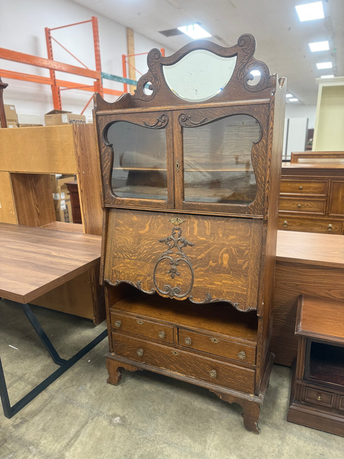 Antique Solid Wood Secretary Cabinet
