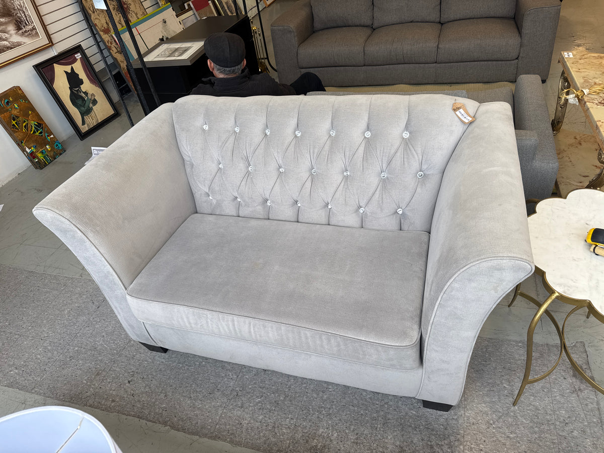 64" Wide Light Gray Loveseat