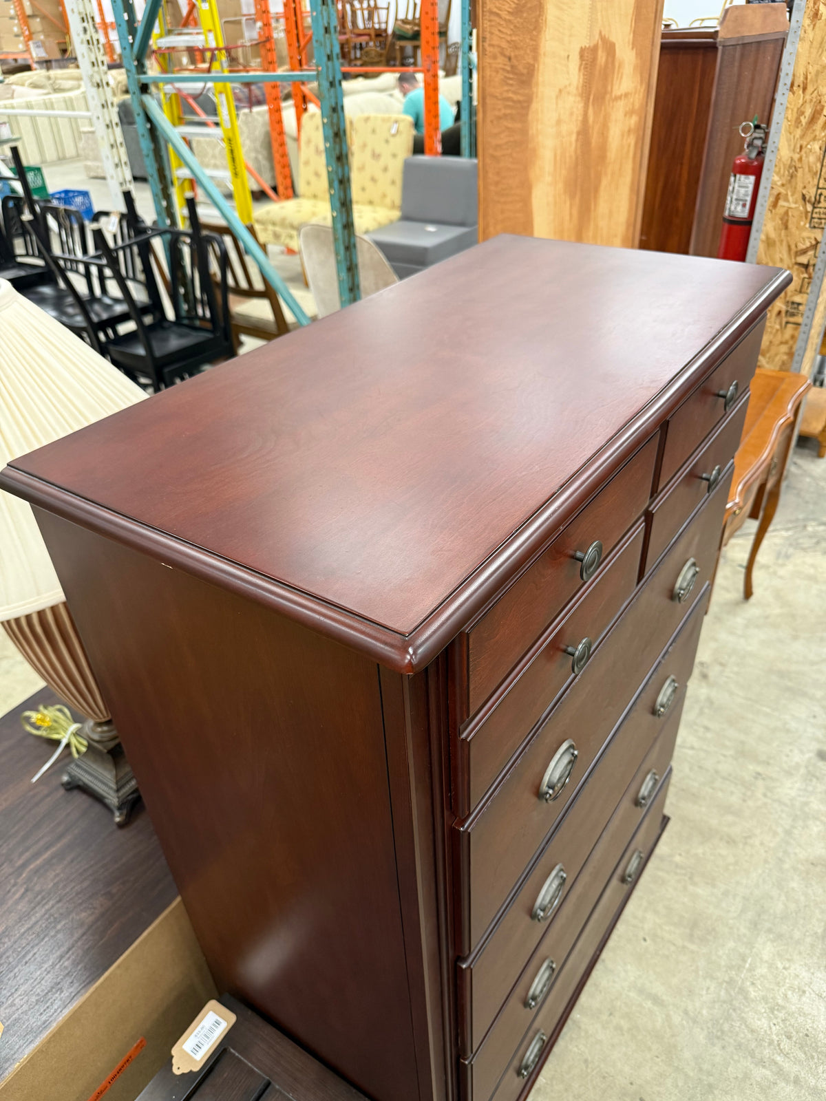 Sibu Transitional Cherry Solid Wood 5-Drawer Dresser