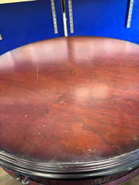 Mahogany-Finished Pedestal Drum Table