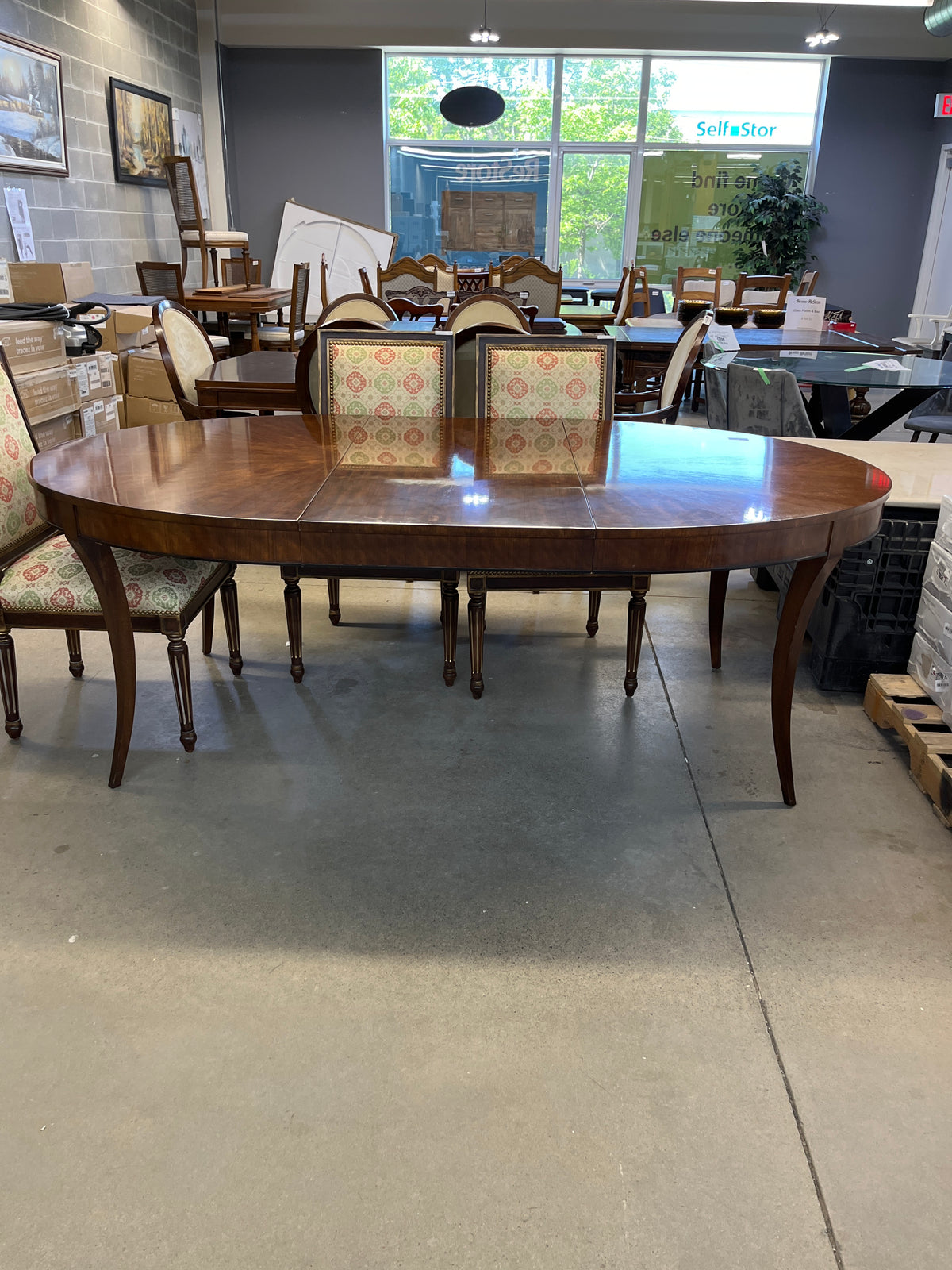 62"W Dining Set with Six Chairs