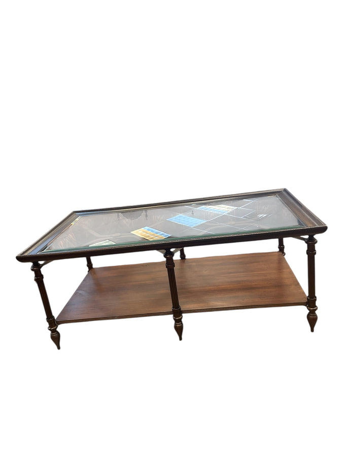 2-Tier Wood Iron Coffee Table