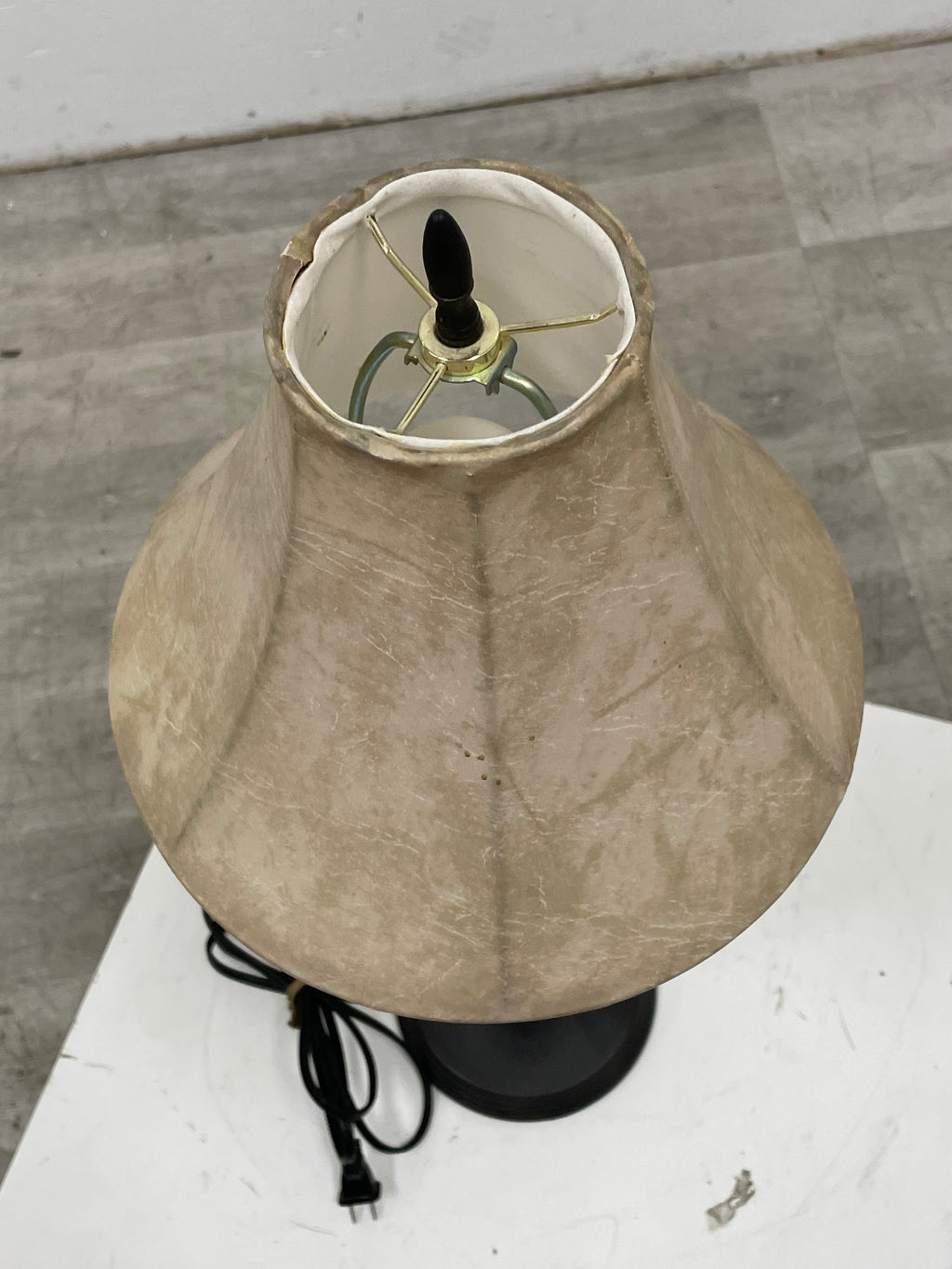 Matte Black Lamp With Beige Shade