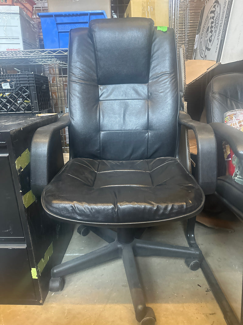 Black leather office chair