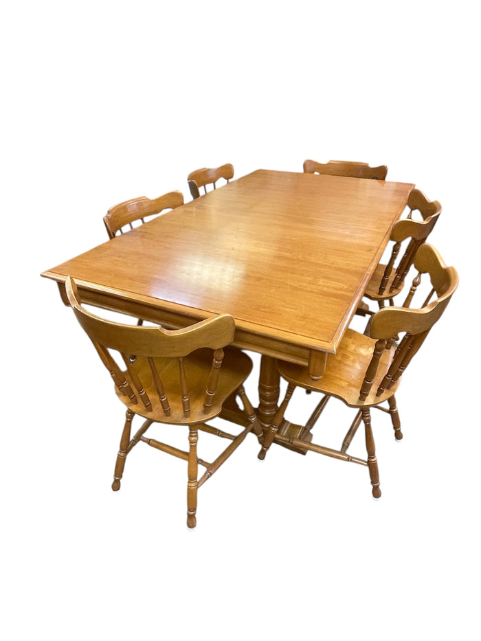 Roxton Solid Wood Dining Table with 6 Chairs