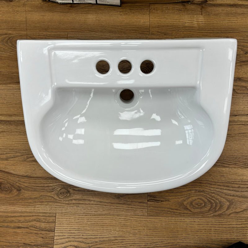 20.5x16.5-Inch Mini Pedestal Basin Only with 4in. Center in White, 4343AMX