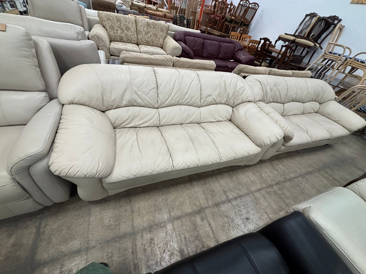 Off-White Leather Couch