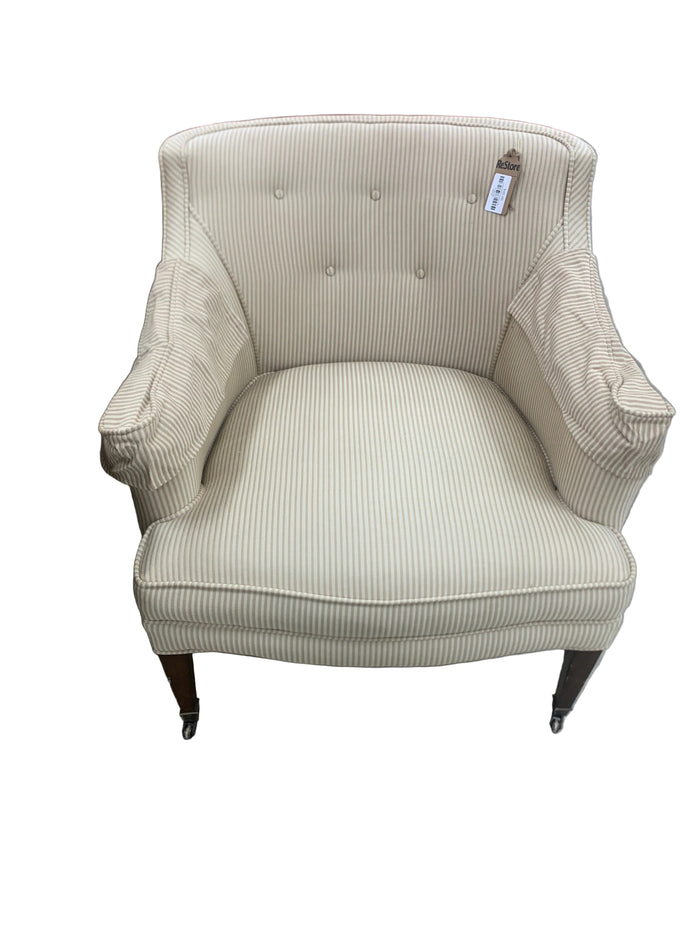 Striped Beige Armchair