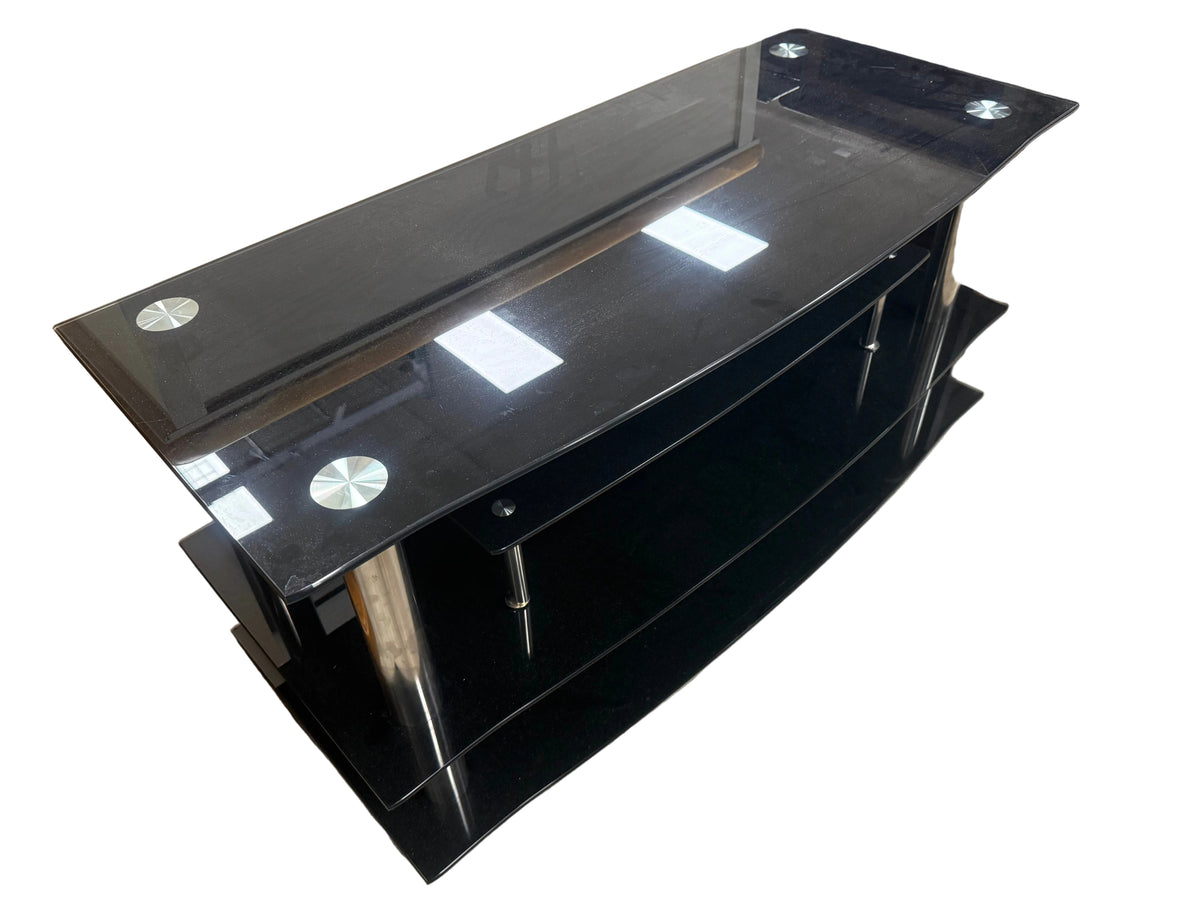 Black 4-Tiered Entertainment Table
