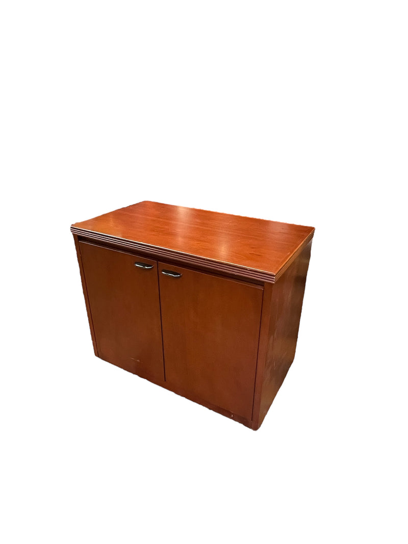 Cherry Wood Storage Cabinet With Double Doors