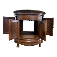Demilune Vanity with Storage Cabinet