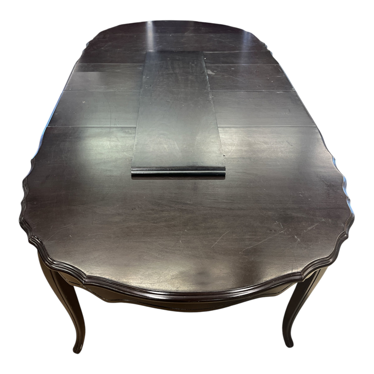 Traditional Black Oval Dining Table w/ 6 Chairs