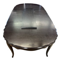 Traditional Black Oval Dining Table w/ 6 Chairs