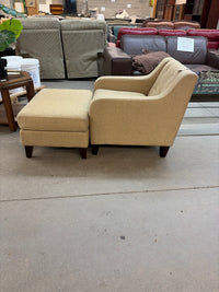 29 "W Beige Armchair And Ottoman Set