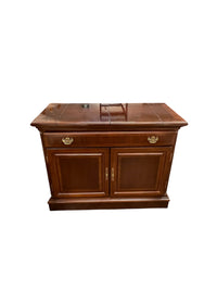 Cherry Wood Bar Cabinet With Brass Hardware