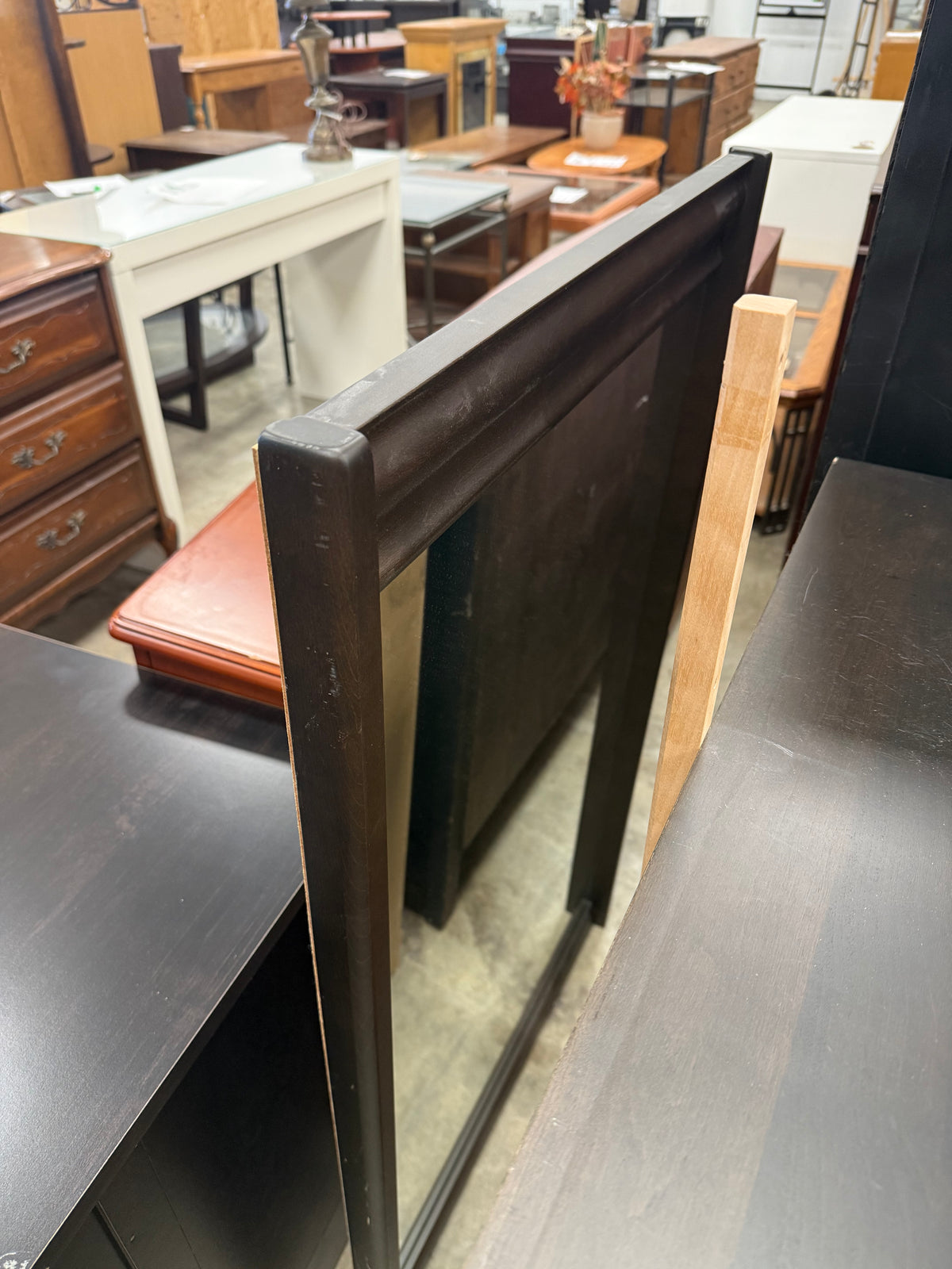 Dark Brown 7-Drawer Dresser with Mirror