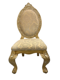Ornate light-gold Finish Wood Dining Set With 6 Chairs