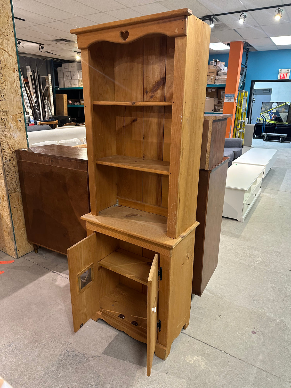 Wooden Shelf with Heart Cutouts