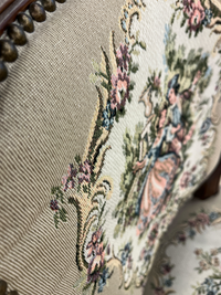 Vintage French Provincial-Inspired Tapestry Upholstered Accent Chair