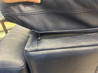 Deep Navey Blue Contemporary 3-Seat Leather Sofa