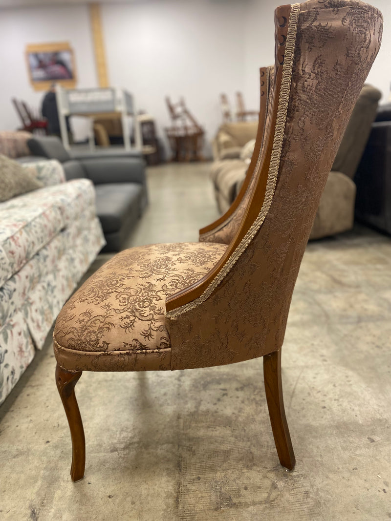 Champagne Tall Back Floral Chair
