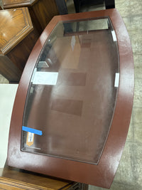 Brown Coffee Table With Glass Insert