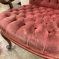 27-Inch W Vintage Velvet Accent Chair – Tufted Upholstery, Wooden Frame