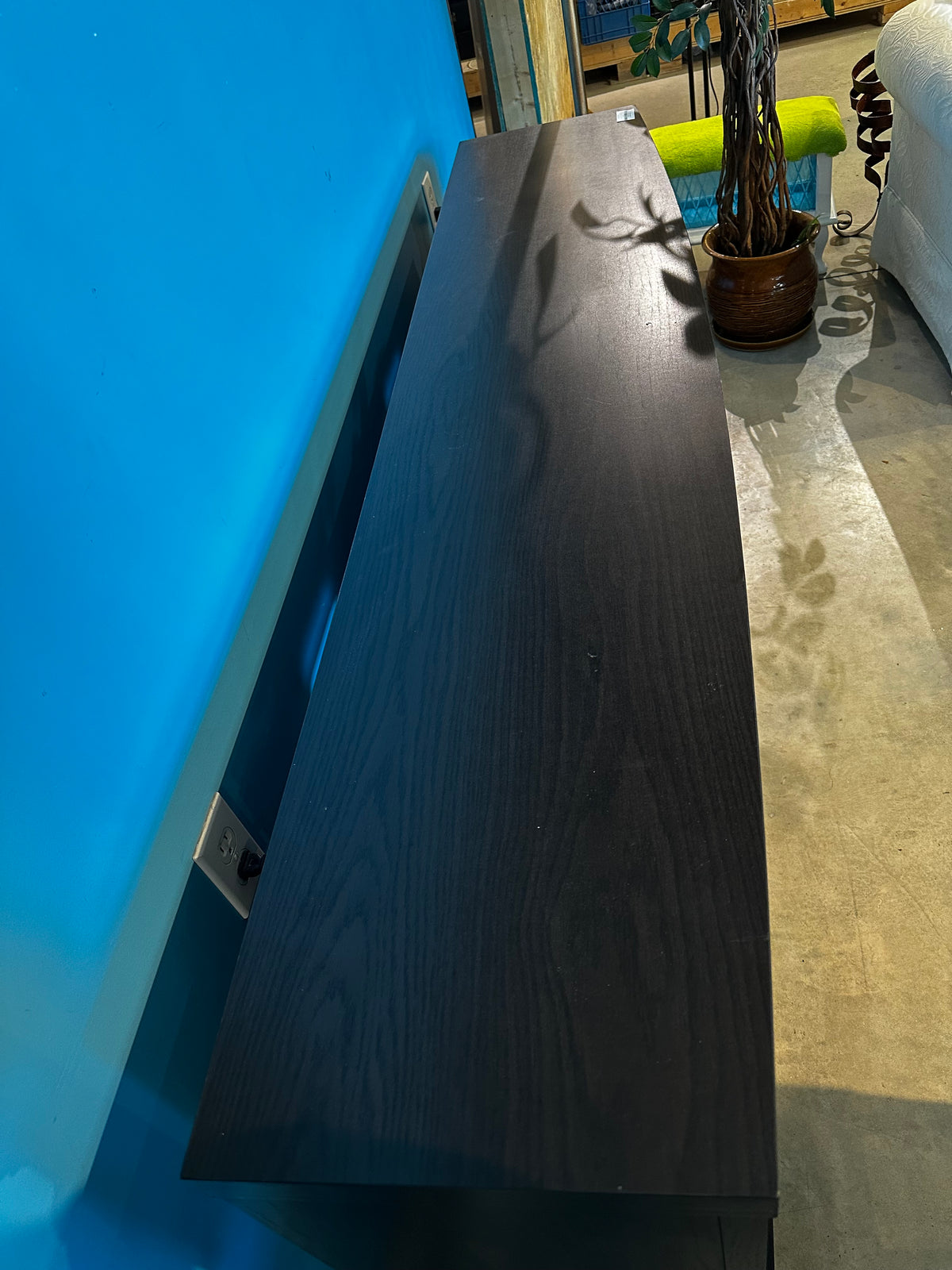 Hutchinson TV Stand for TVs up to 80″ Oak Espresso with Electric fireplace