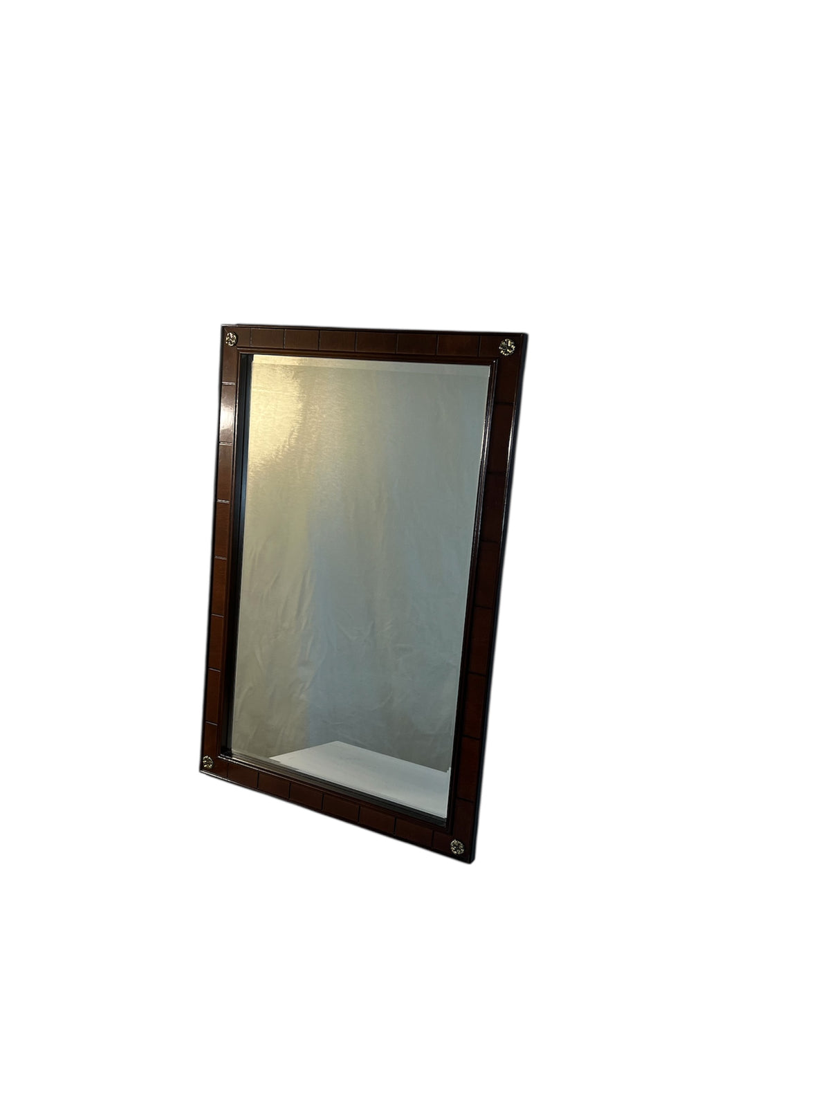Bombay Company Wood Frame Mirror With Brass Accents