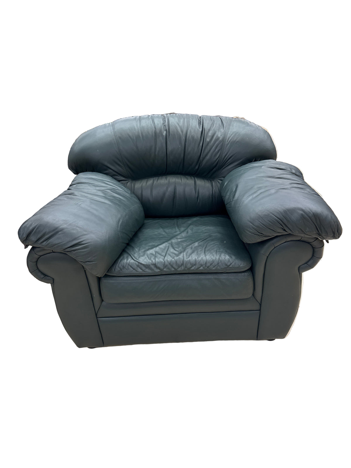 Forest Green Leather Armchair