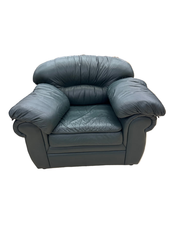 Forest Green Leather Armchair