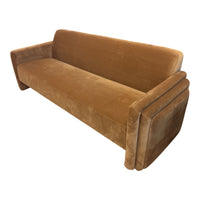 Contemporary Burnt Umber Upholstered Loveseat Sofa
