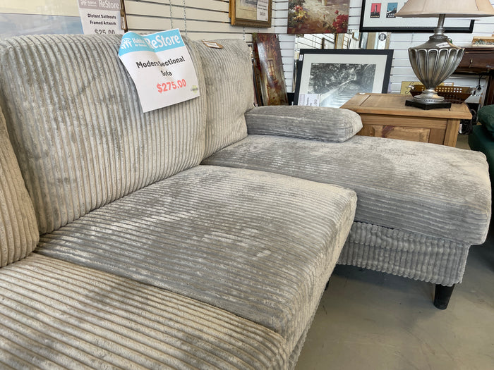 Striped Beige Modern Sectional