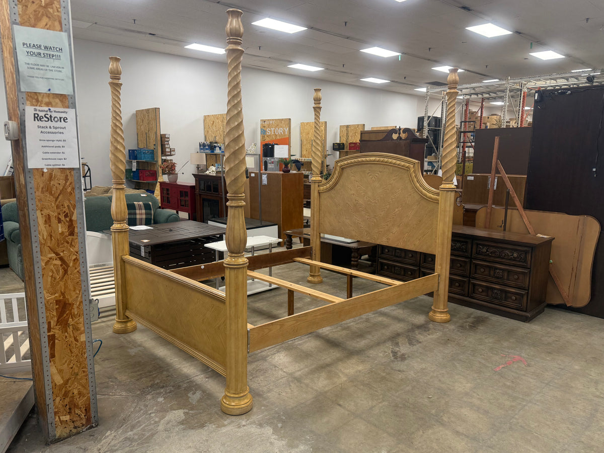 Light Honey Brown Somerset Square King Bed Frame
