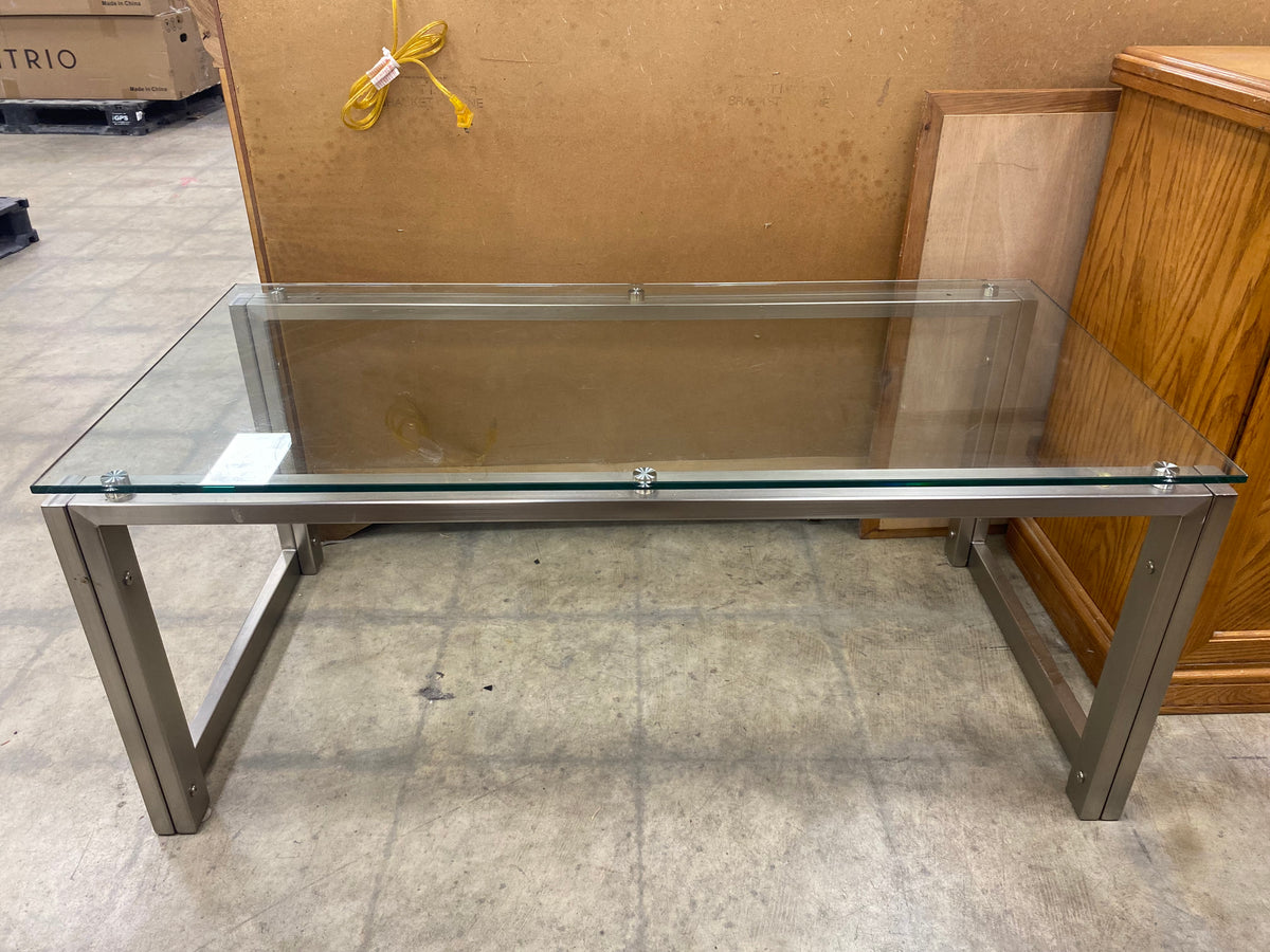 Metal Frame Glass Top Coffee Table