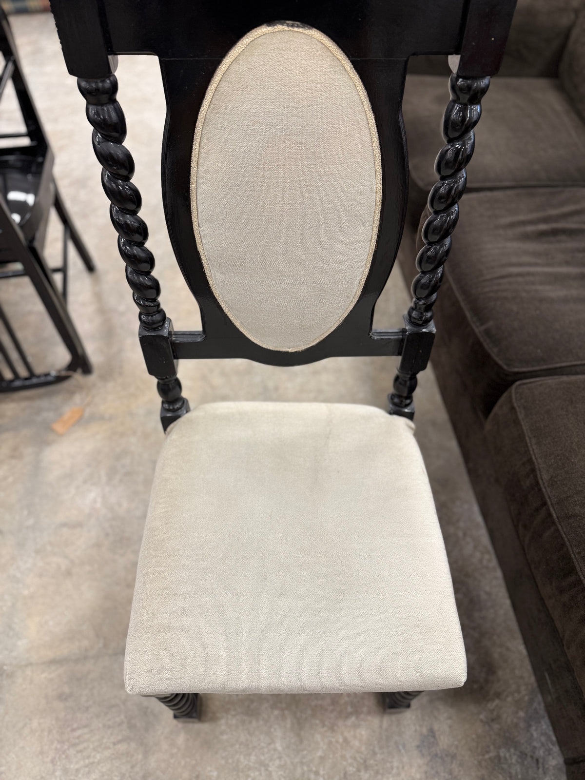 Black and White Victorian Styed Dining Chair