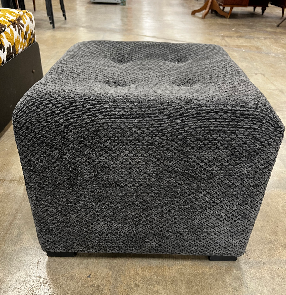 Small Grey Square Ottoman