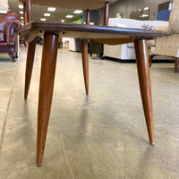 2-Tier Side Table with Tapered Legs and Raised Upper Shelf