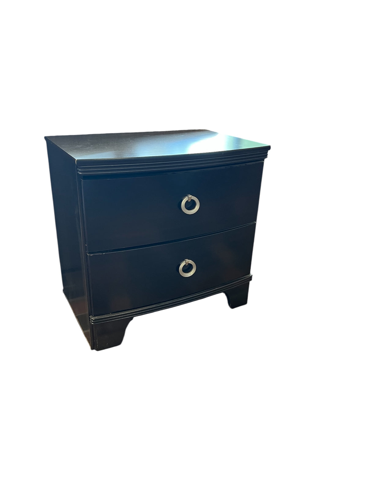 2 Drawer Nightstand With Circular Pulls