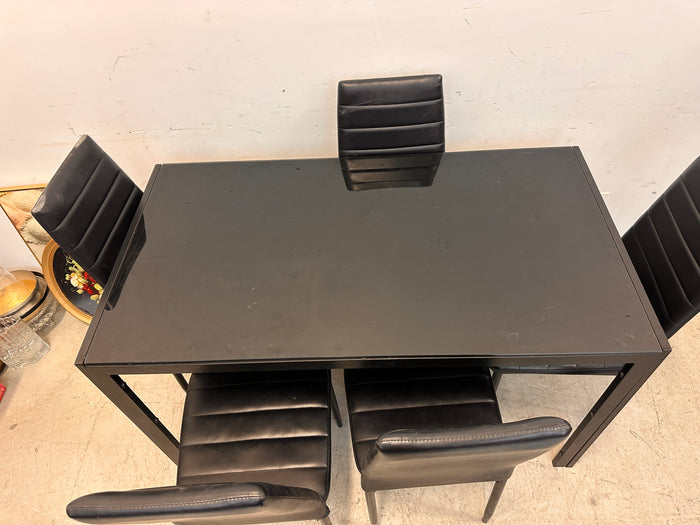 Glass dining table w/ 5 chairs