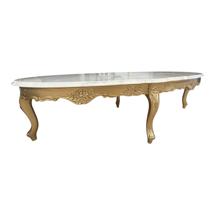 Auriel Oval Coffee Table with Cultured Stone Top