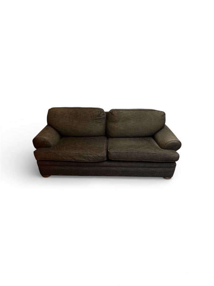 Dark Brown Upholstered 2 Seater Sofa