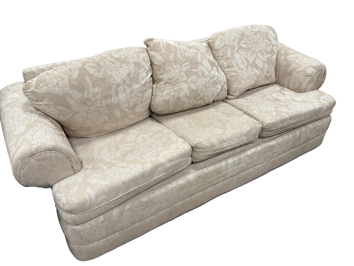 Traditional 3-Seater Floral Damask Cream Sofa