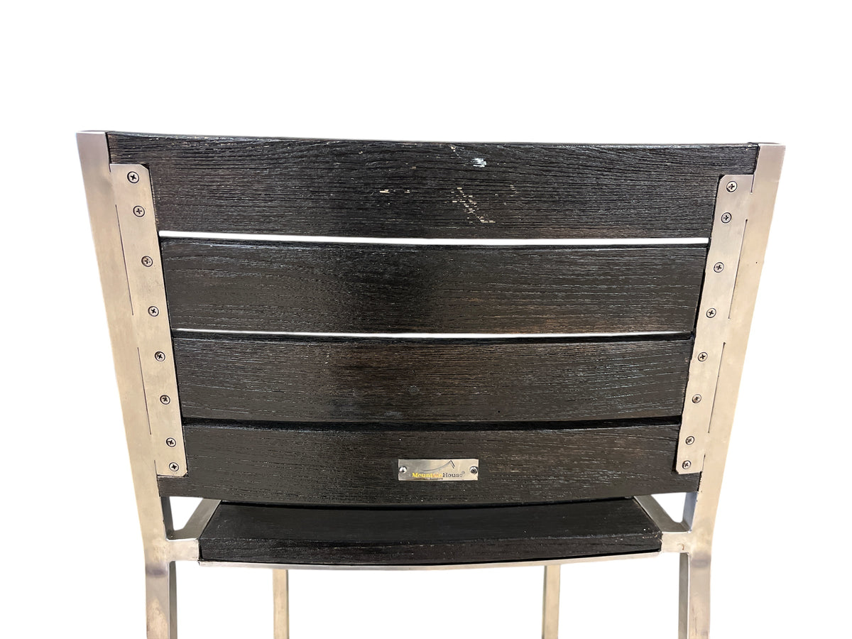 Set of 2 Mountain House Barstools with Stainless Steel Frame