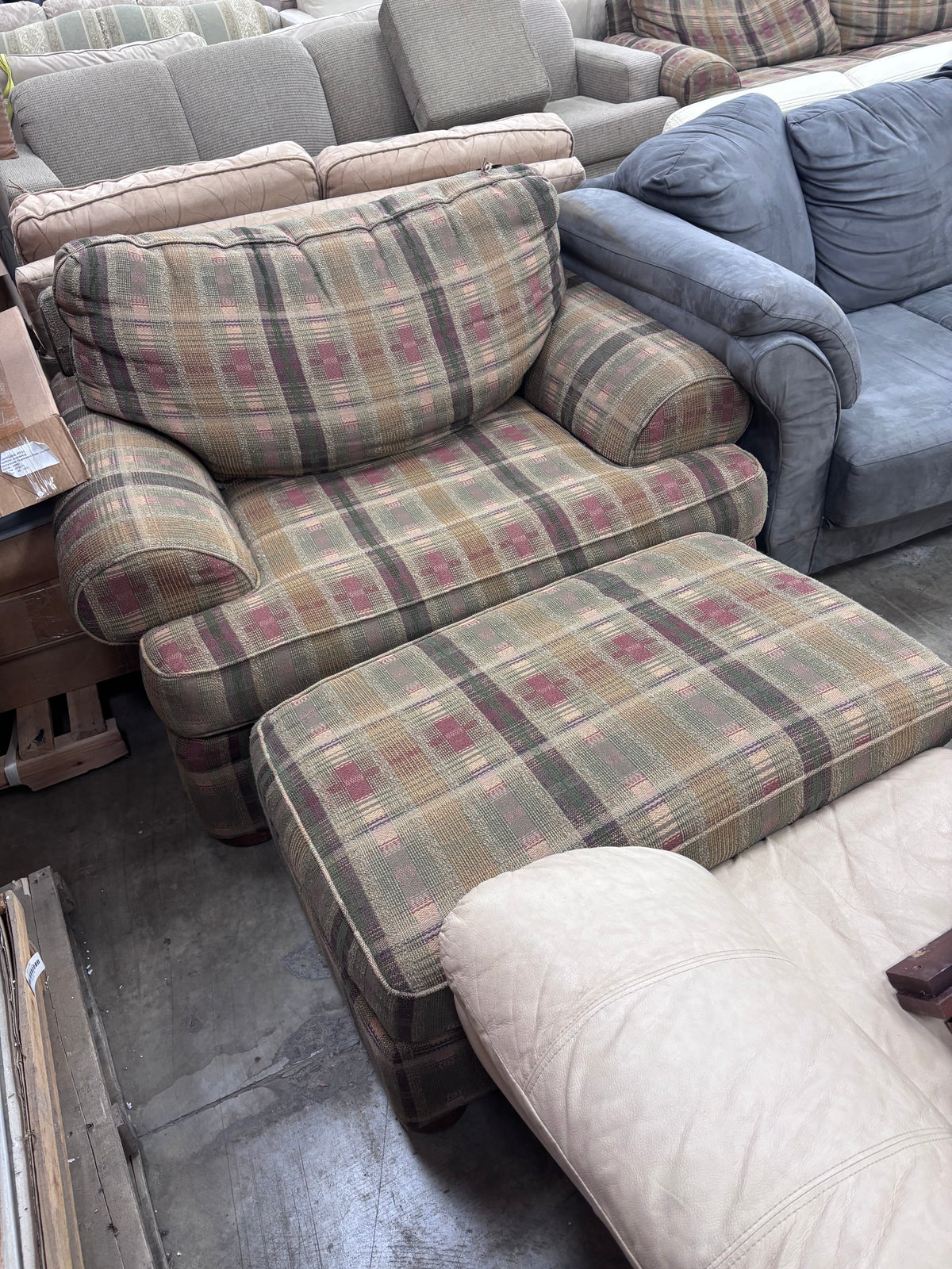 Tartan Plaid Upholstered Armchair