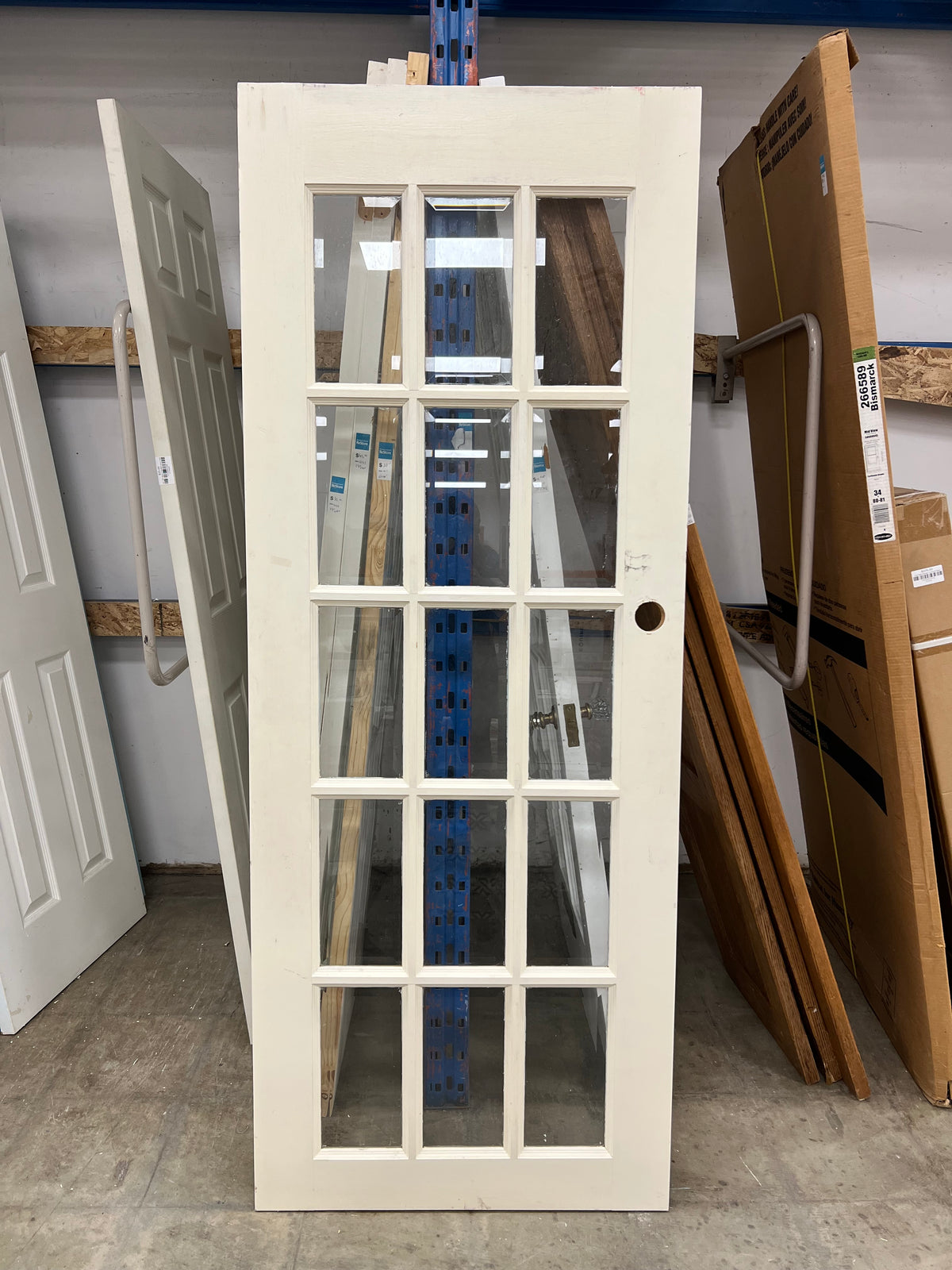 30"x 77.5" White 15 Glass Panelled Door