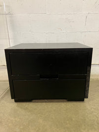 Black Two Drawer Nightstand