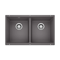 BLANCO Precis U² Undermount Silgranit Sink, 30x18-Inch, Double Bowl – BLA 401415