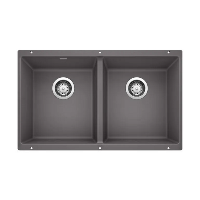 BLANCO Precis U² Undermount Silgranit Sink, 30x18-Inch, Double Bowl – BLA 401415
